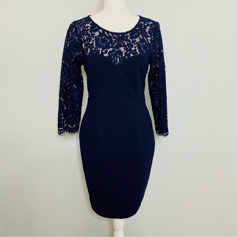 Lulu’s Navy Lace Backless Cocktail Dress Size Medium NWT